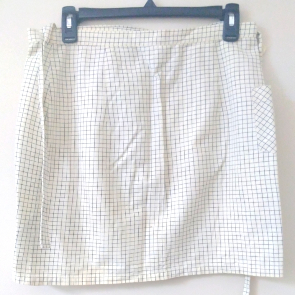 White striped wrap around skirt